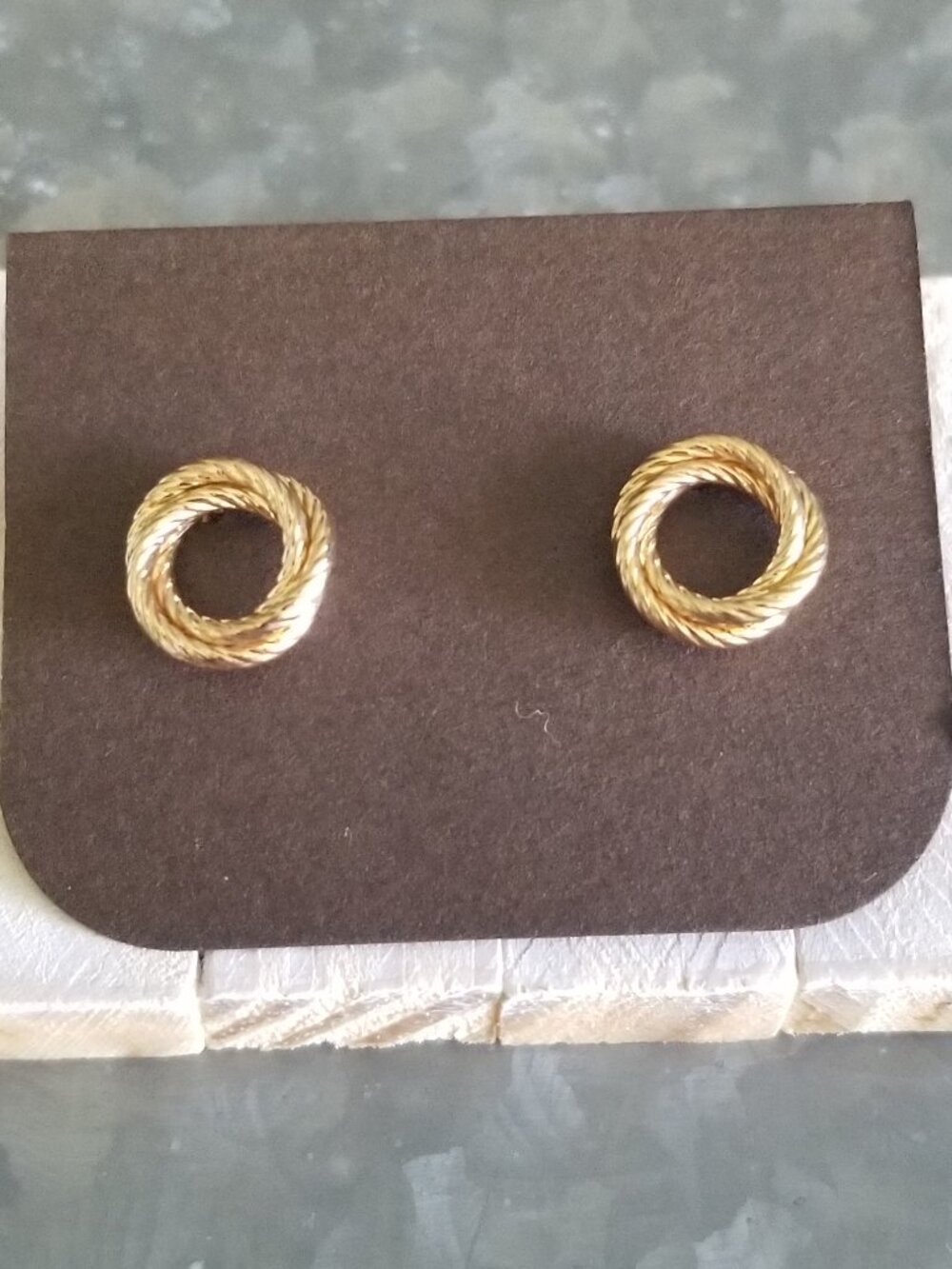 Gold Rope Twist Post Earrings 10k Gold Filled Petite